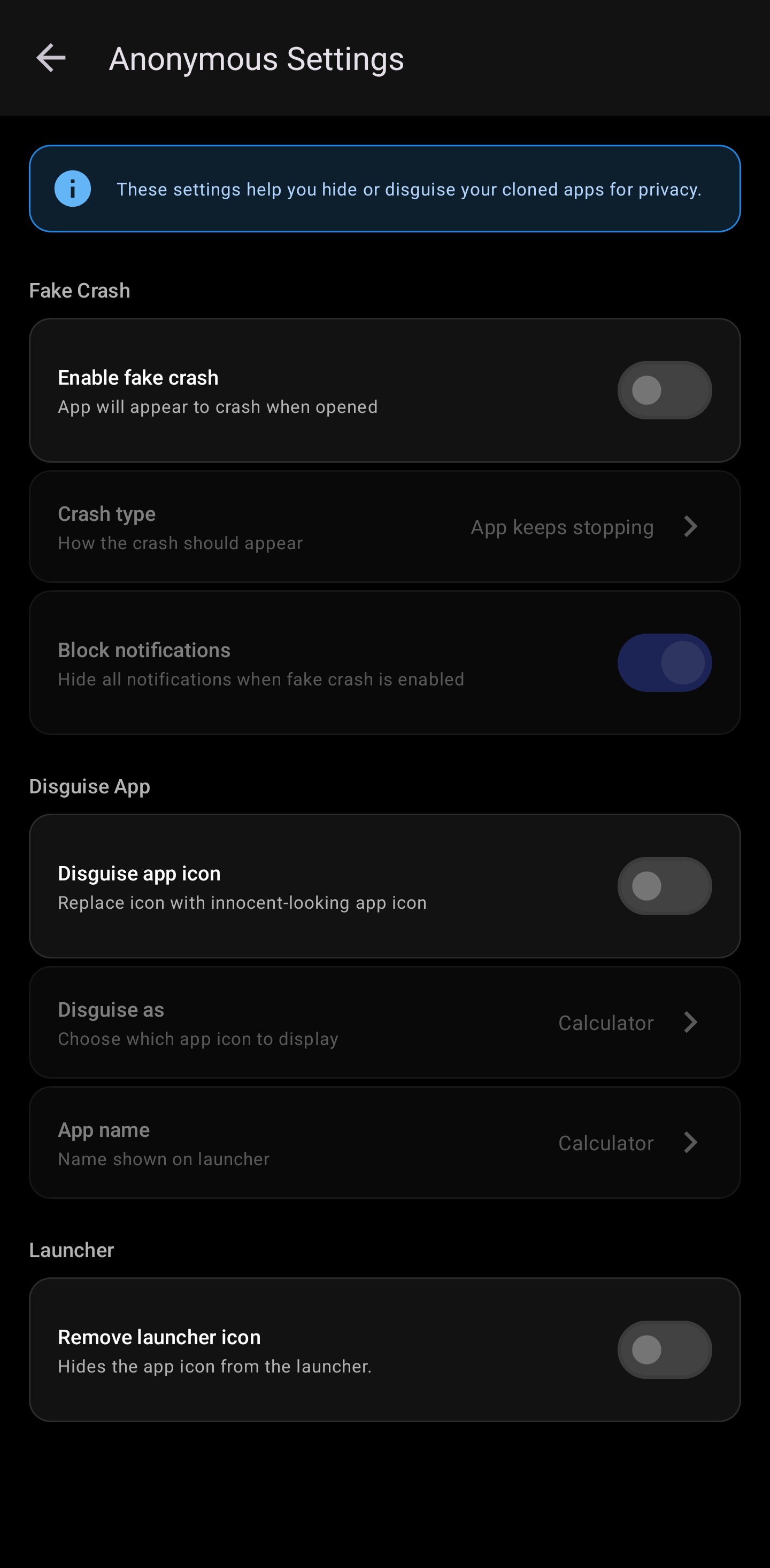 Privacy Mode Feature - Hide apps in plain sight